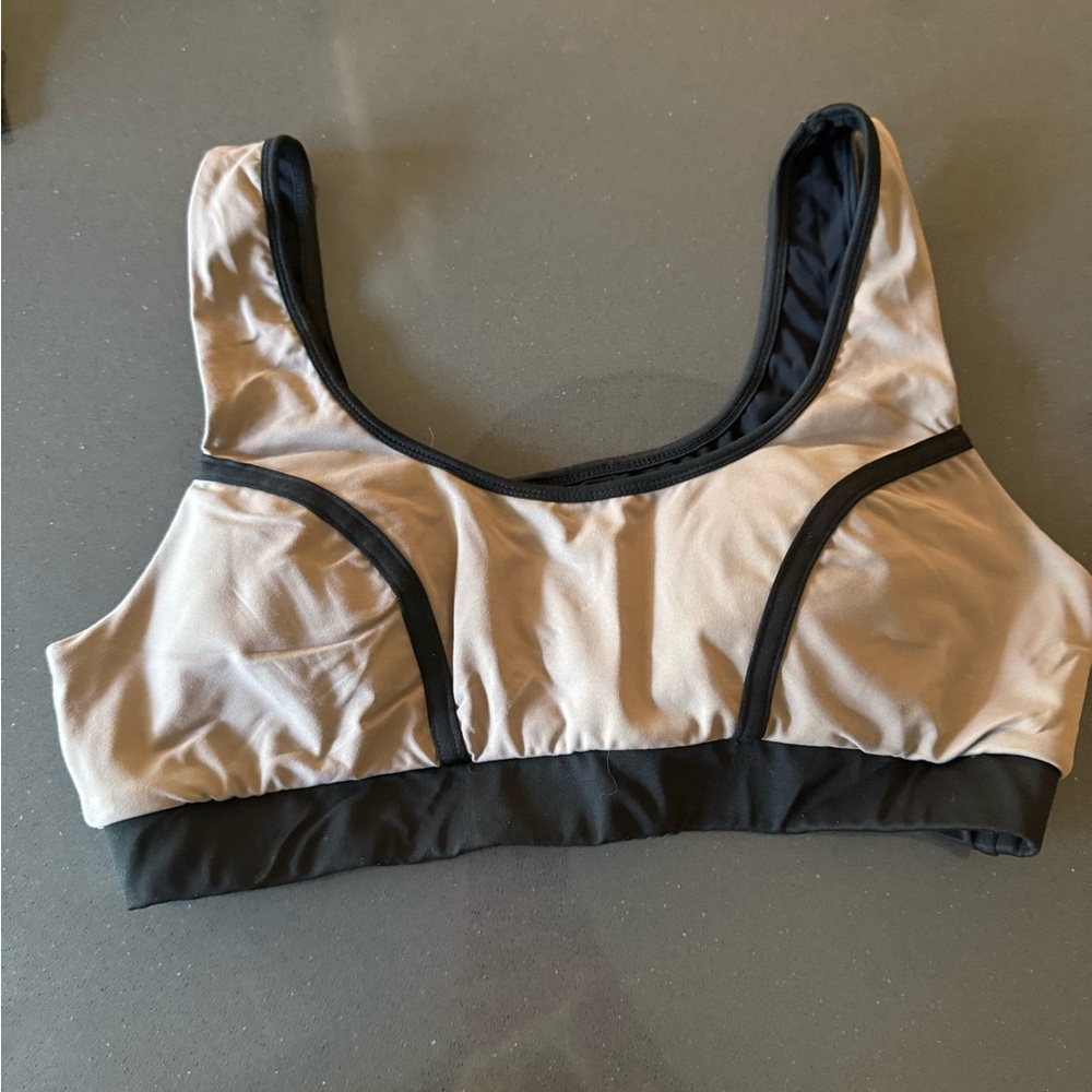 Ernest Leoty Black and Tan Sports Bra